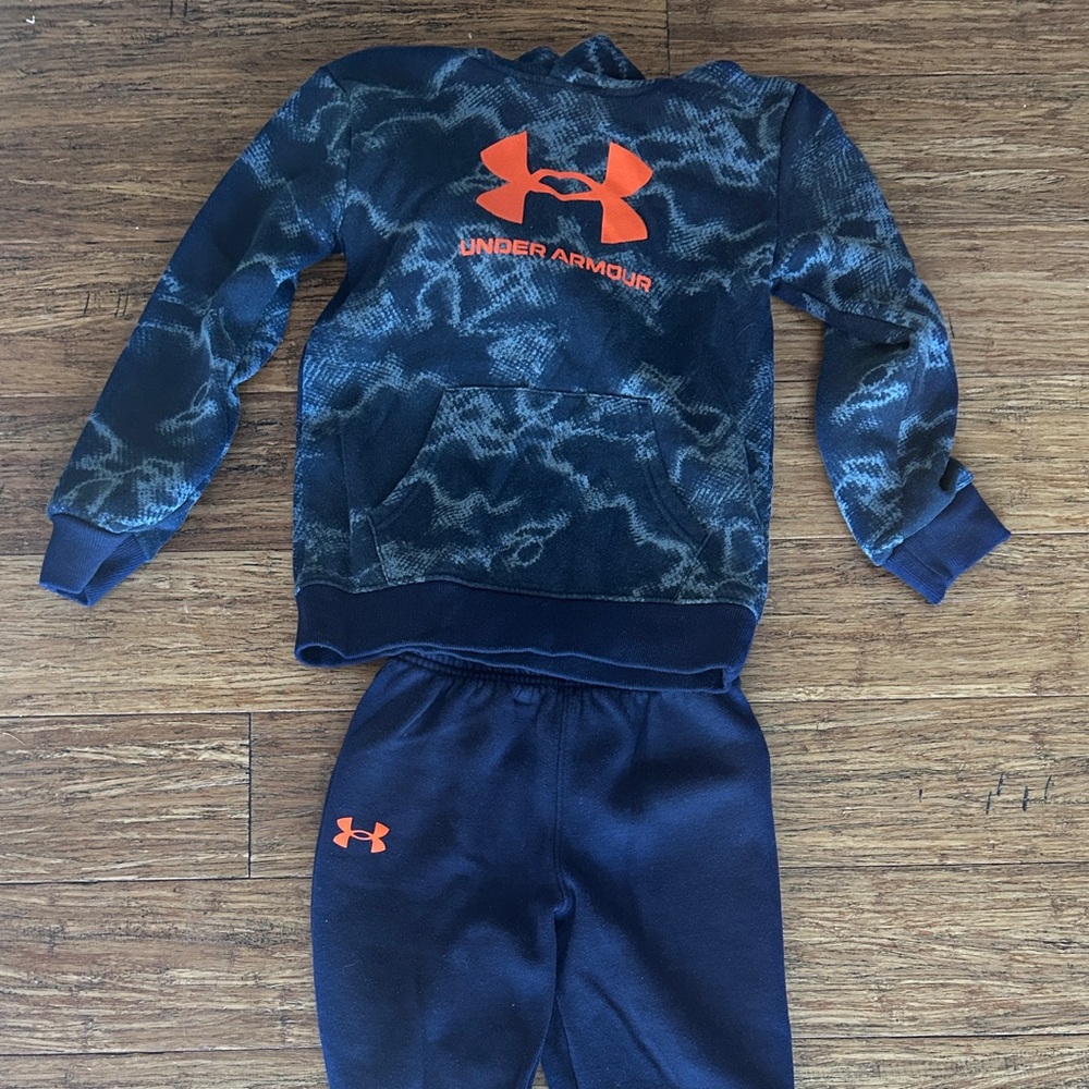 Under Armour Kids' Dark Blue and Bright Orange Joggers